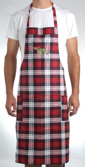 Pánska zástera v červenej farbe