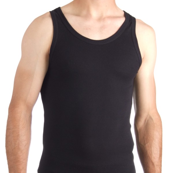 Tielko Ervín v čiernej farbe. Rebrovaná pletenina.