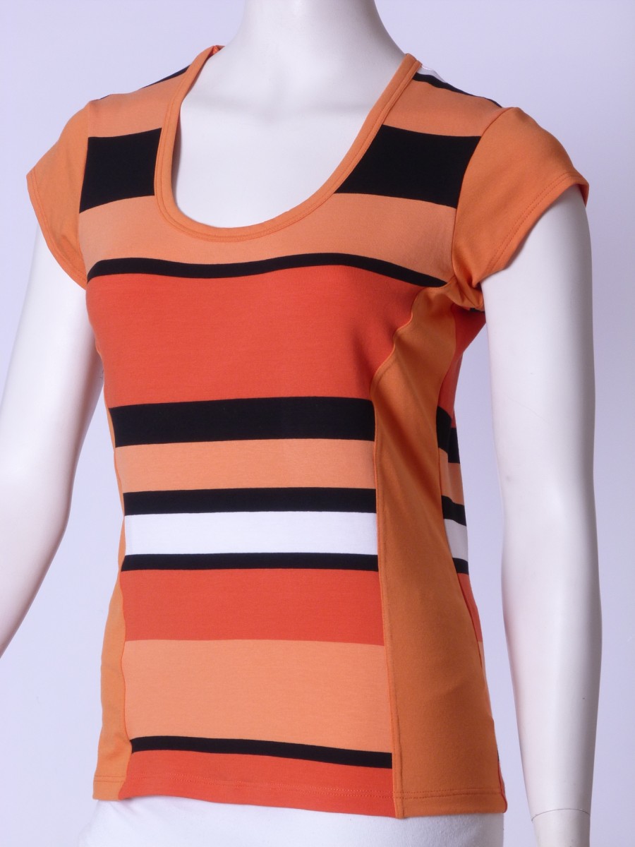 Tričko Šárka (vzor prúžky meva)