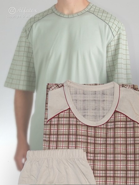 Pánske pyžamo Oskar v béžovej farbe, uni nohavice